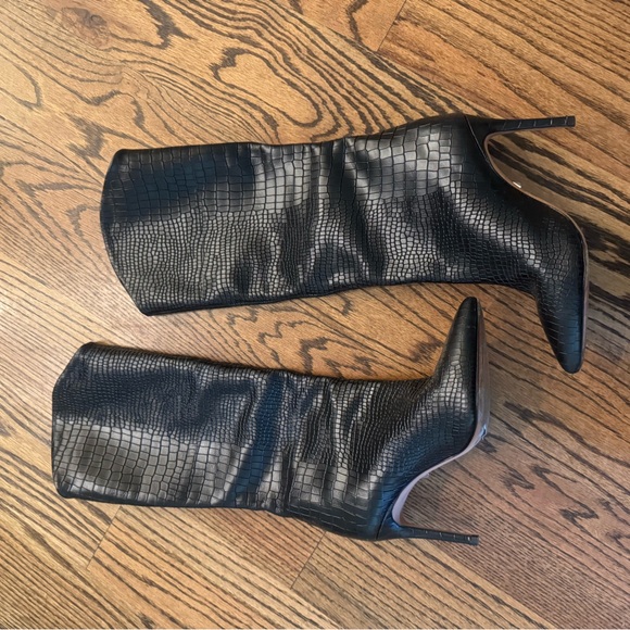 SCHUTZ maryana black croc heeled boot - Picture 4 of 4